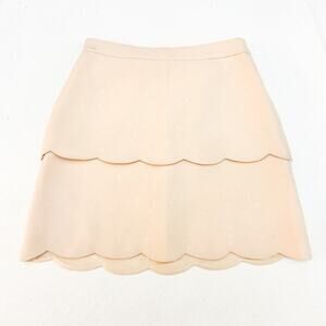Club Monaco Tiered Ruffle Mini Skirt Blush Cream Color Size 00